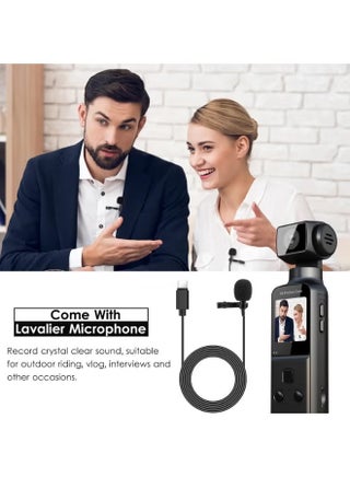 4K HD Camera, 270° Rotatable Large Wide Angle, Included 128G Card, 30m/98ft Underwater Camera with & Mic for Outdoor Riding Diving Shooting Vlog , 1000mAh Rechargeable - view 5