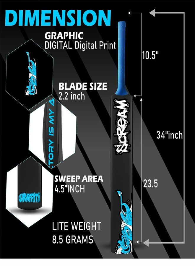 Victory Plastic Cricket Bat - Full Size (34" x 4.5") for All Age Groups - Scream Series - Image 3