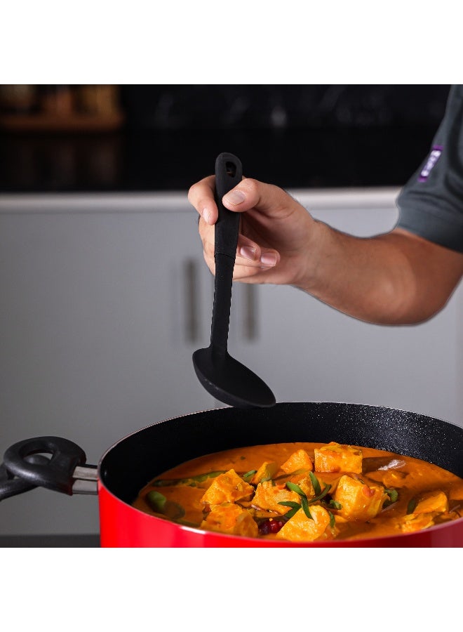 رويال فورد 10-Piece Non-Stick Cookware Set Aluminum Body With 3-Layer Non-Stick Coating Cd Bottom Bakelite Handles And Glass Lid Multicolour - Image 3