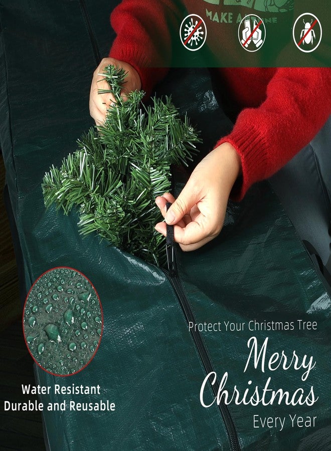 lucdnc Large Christmas Tree Storage Bags Heavy Duty Tree Bags Holiday Storage Bags Protects From Moisture Or Dust,Alternative To Xmas Tree Storage Box (Green, 7.5 Ft) - Image 2