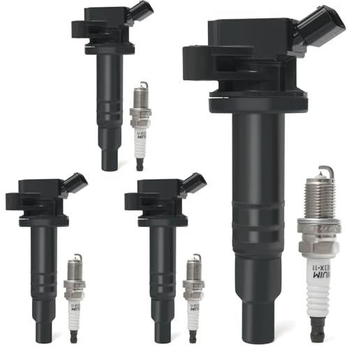 BELKEBIR 4PCS Ignition Coil Pack & Iridium Spark Plugs Compatible with 1.8L L4 1999-2008 Toyota Corolla, 2000-2005 Celica, MR2 Spyder, 2003-2008 Matrix, Pontiac Vibe, 2000-2002 Chevy Prizm Replace UF247 & 4503 - Image 1