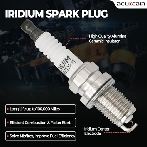 BELKEBIR 4PCS Ignition Coil Pack & Iridium Spark Plugs Compatible with 1.8L L4 1999-2008 Toyota Corolla, 2000-2005 Celica, MR2 Spyder, 2003-2008 Matrix, Pontiac Vibe, 2000-2002 Chevy Prizm Replace UF247 & 4503 - Image 5