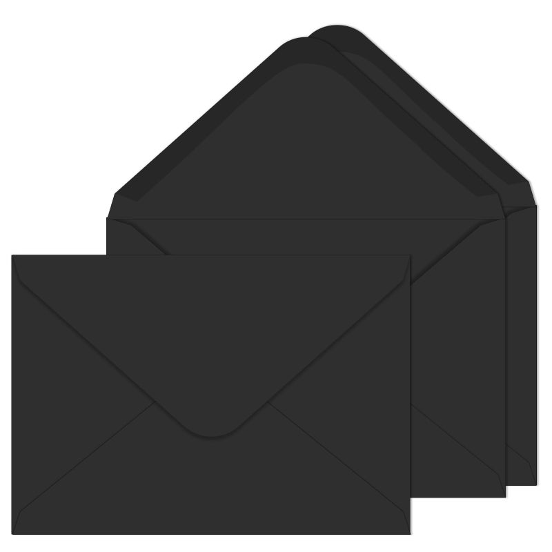 Ouzoustate A7 Envelopes 100 Pack Black Envelopes 5X7 V-Shaped Flap  Suitable For 5X7 Photos  Cards  Weddings  Invitations  Announcements  Baby Gifts 5.25 ""X 7.25"" (Black) - Image 1