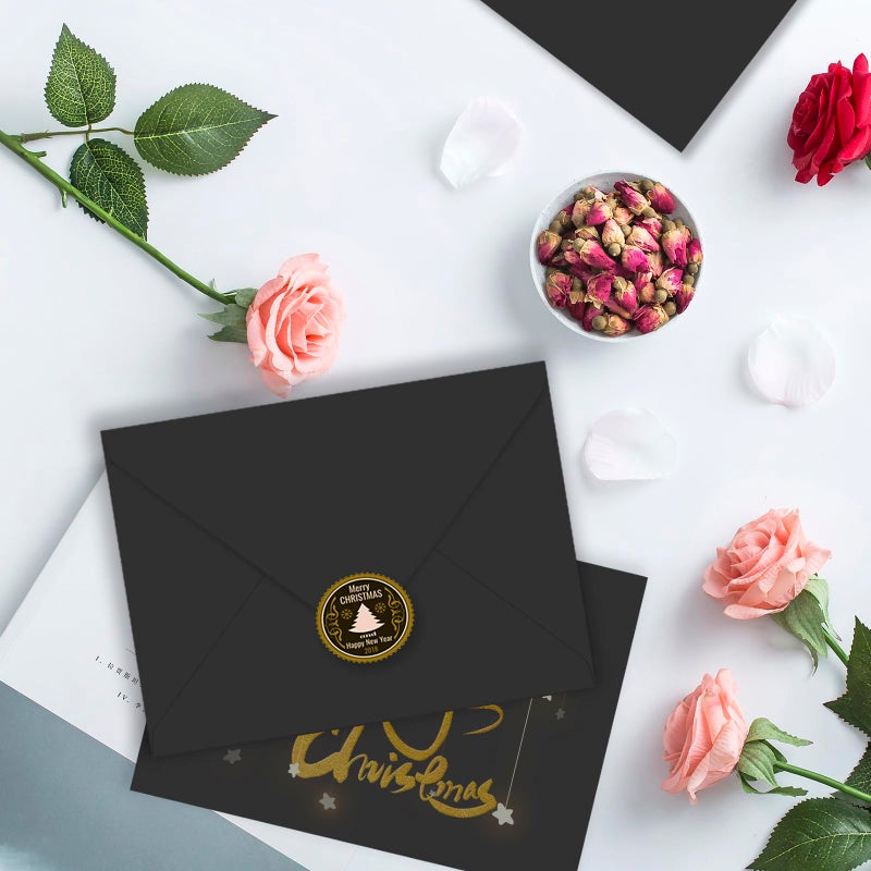 Ouzoustate A7 Envelopes 100 Pack Black Envelopes 5X7 V-Shaped Flap  Suitable For 5X7 Photos  Cards  Weddings  Invitations  Announcements  Baby Gifts 5.25 ""X 7.25"" (Black) - Image 5