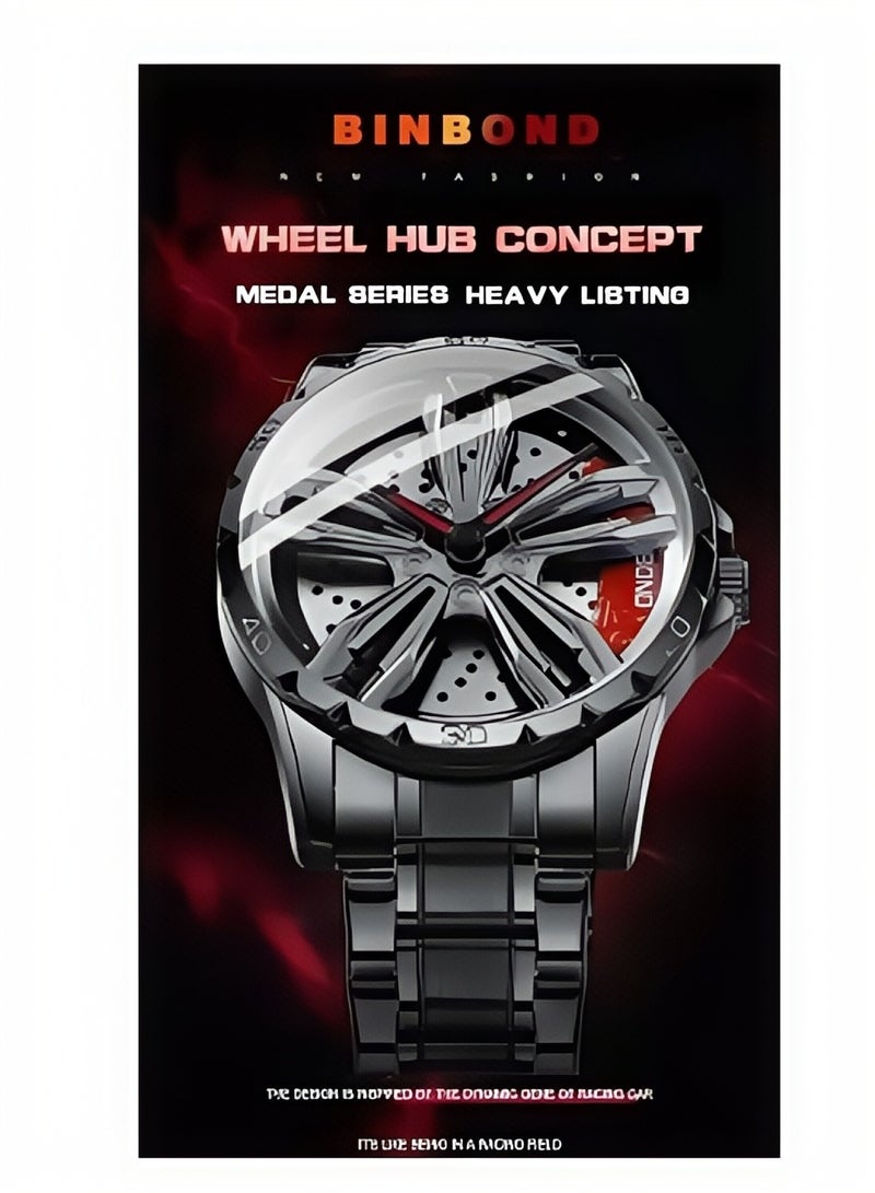 BINBOND Watches for Men Watch Luxury Stainless Steel Quartz Waterproof Watch - Image 2