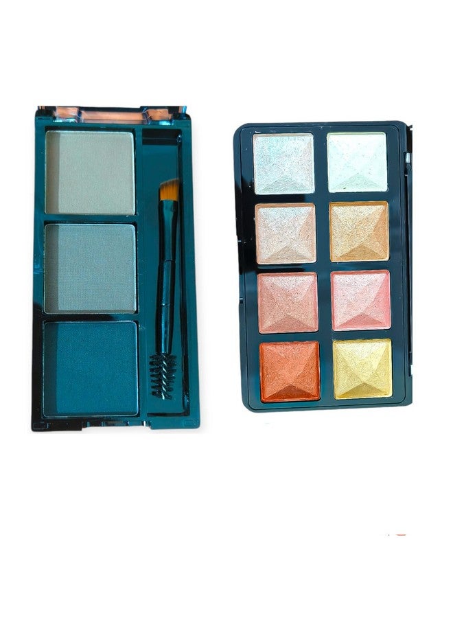 Lui Pui 3 in 1 Eyebrow Powder Palette With Shimmery Eyeshadow with Highly Pigmented Shades, Long Lasting Eye Makeup Palette - Image 1