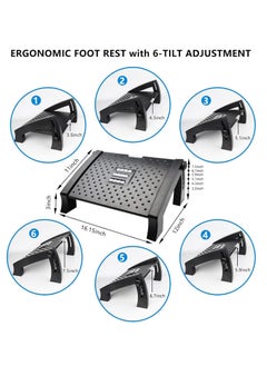 TRASSLE Foot Rest, Adjustable Height Foot Rest for Under Desk, Ergonomic Foot Stool Under Desk for office, Under Desk Footrest with Roller Massage, Comfortable Desk Foot Rest for Pressure Relief  - Image 4