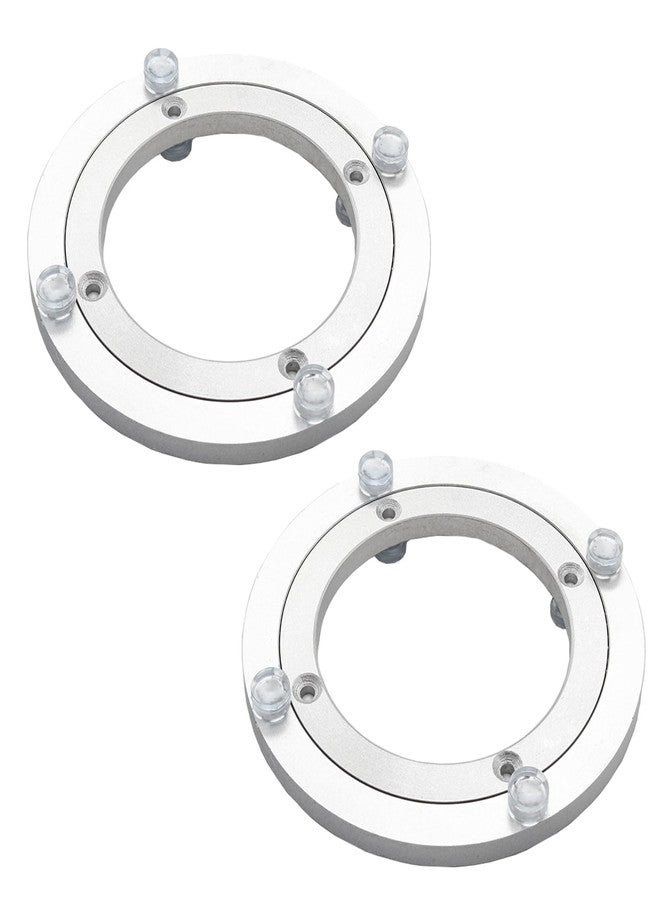 Adyoney 2Pcs 140mm / 5.51" Aluminum Alloy Lazy Susan Turntable Bearings, 6" Round Rotating Bearing Turntable Base(Base Only), for Kitchen Storage, Corner Shelves, Book Rack - Image 1