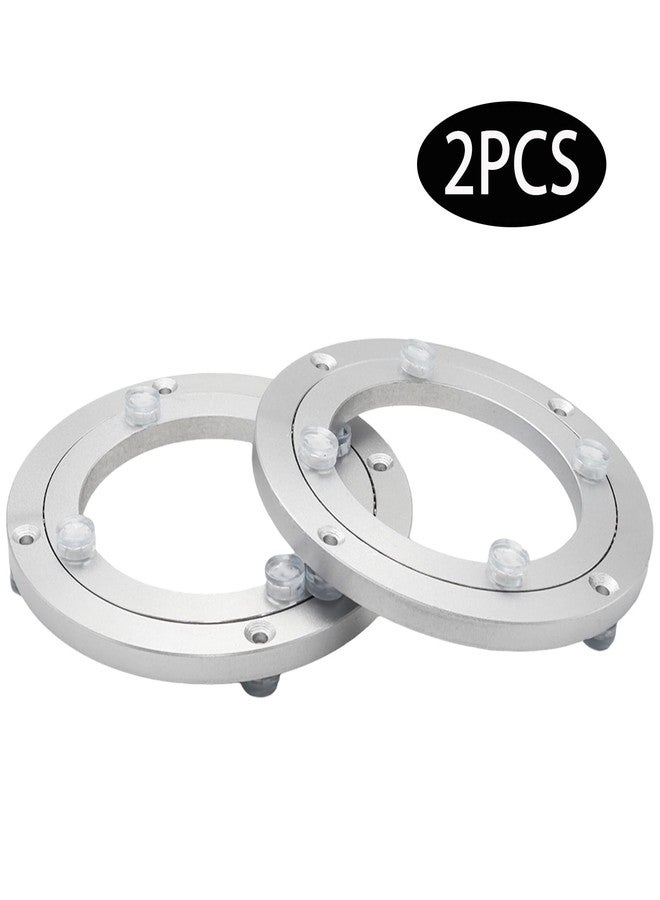 Adyoney 2Pcs 140mm / 5.51" Aluminum Alloy Lazy Susan Turntable Bearings, 6" Round Rotating Bearing Turntable Base(Base Only), for Kitchen Storage, Corner Shelves, Book Rack - Image 3