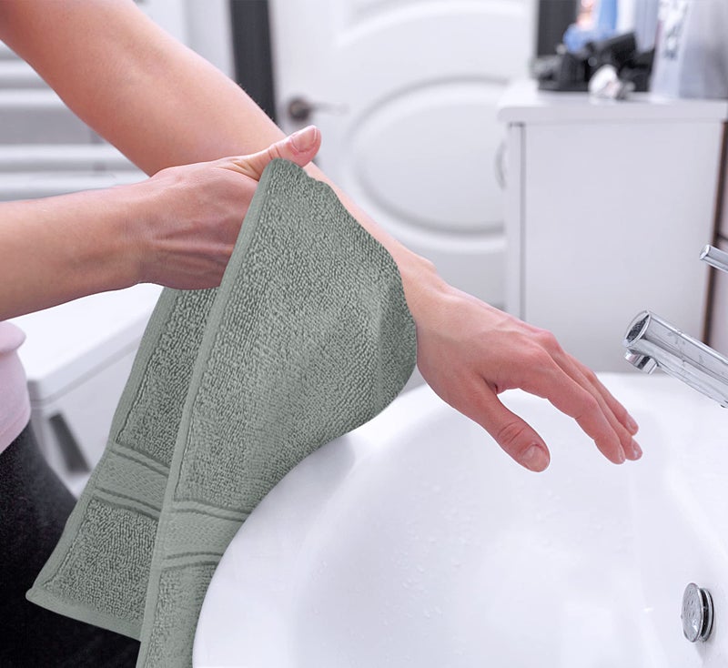 Utopia Towels مجموعة مناشف يوتوبيا 6 قطع مناشف يد فاخرة، 16 × 28 بوصة، 100% قطن حلقي، ناعمة للغاية وذات امتصاص عالي 600GSM للمناشف للحمام، الصالة الرياضية، الدش، الفندق، والسبا، رمادي بارد - Image 5