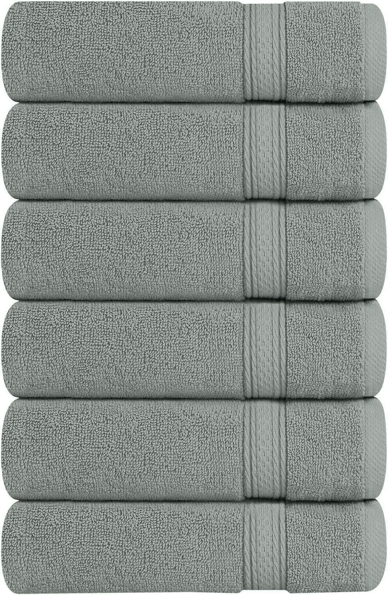 Utopia Towels مجموعة مناشف يوتوبيا 6 قطع مناشف يد فاخرة، 16 × 28 بوصة، 100% قطن حلقي، ناعمة للغاية وذات امتصاص عالي 600GSM للمناشف للحمام، الصالة الرياضية، الدش، الفندق، والسبا، رمادي بارد - Image 4