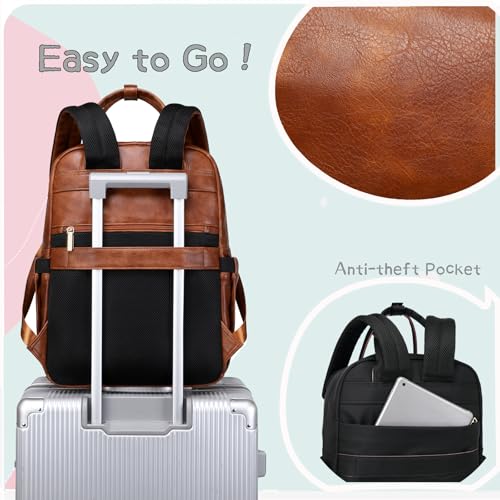 LORADI 18 Pockets Large Diaper Bag Backpack with Waterproof Pockets and Stroller Buckle, Convertible Baby Bag (Brown, Large) - Image 5