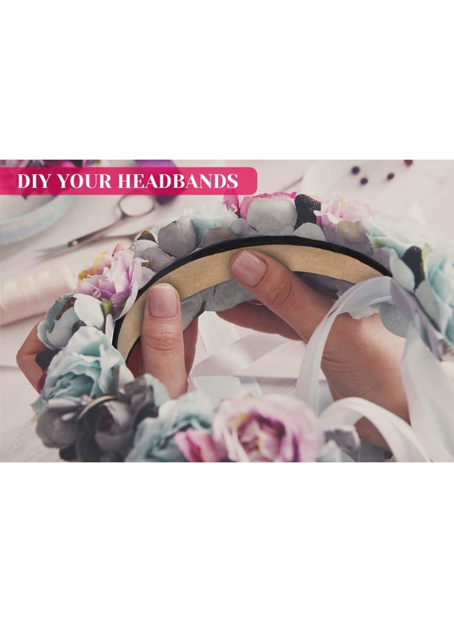 anezus 16 Pcs Satin Headbands Bulk 1 Inch Anti-slip Black Ribbon Hair Bands Plain Hard Headbands for Women Girls DIY Craft Hair Accessories (Black)  - Image 5