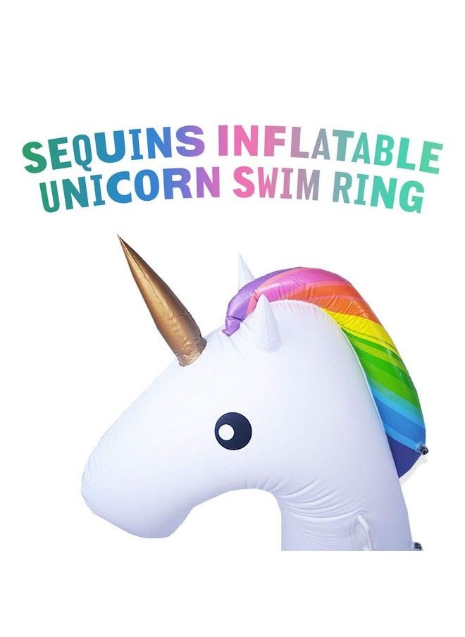 Boxgear - Inflatable Float Glitter Sequin Animal Pool Floats Swimming Pool Ring Pool Inflatables For Kids And Adults Pool Toys Inflatable Unicorn Pool Float 36 Inch Water Float (36 Inch) - Image 1