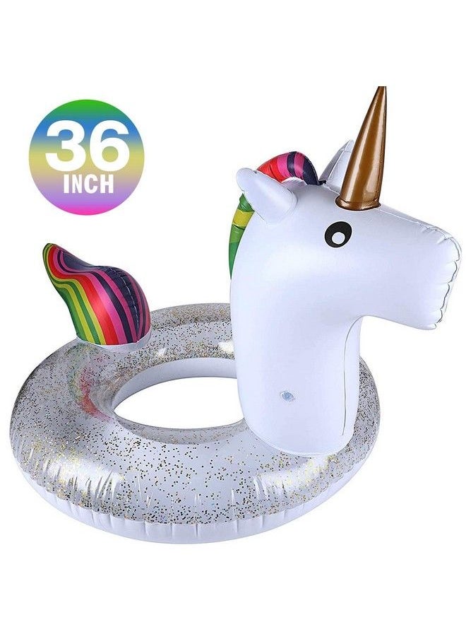 Boxgear - Inflatable Float Glitter Sequin Animal Pool Floats Swimming Pool Ring Pool Inflatables For Kids And Adults Pool Toys Inflatable Unicorn Pool Float 36 Inch Water Float (36 Inch) - Image 1