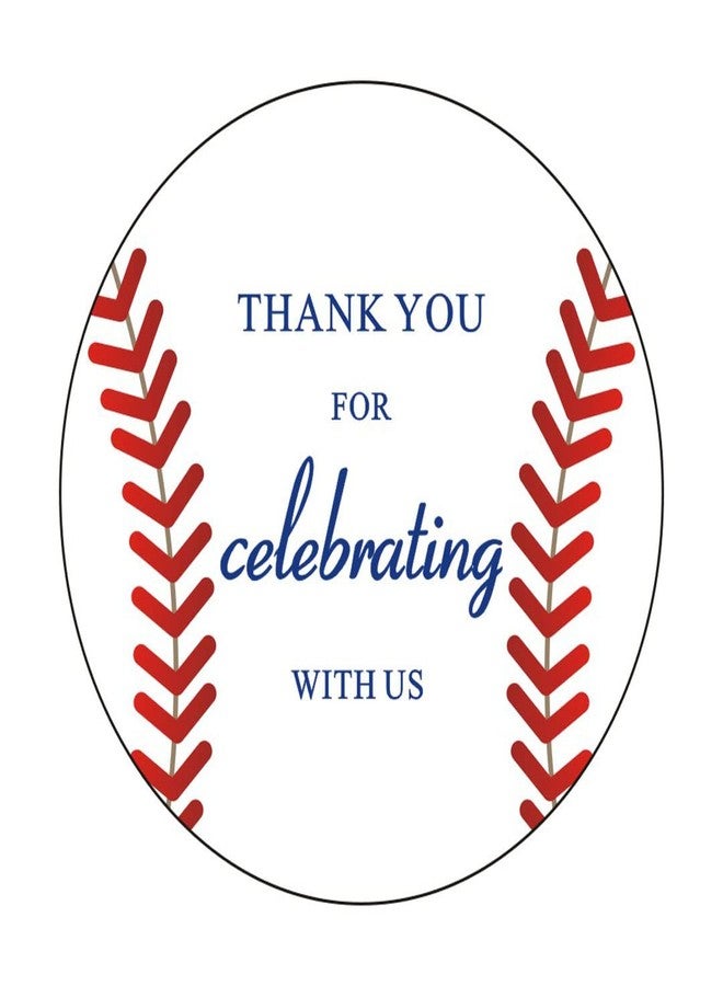vaujory 2" Round 50 Pack of Baseball Label Stickers Baseball Thank You Party Sticker Labels for Birthday Party Baby Shower Party Favor Decoration - Image 2
