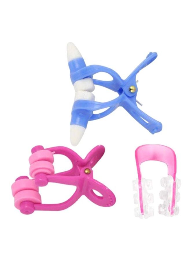 Captaintech 3-Piece Magic Nose Massage And Correction Tool Set Pink/Blue/White 8x7x4cm - Image 1