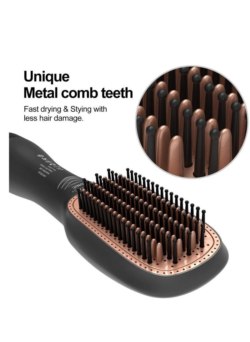 Denx 2-in-1 Hot Air Brush for Hair Drying, Straightening & Volumizing ‚Äì 1200W-1500W Power, 3 Heat/Speed Settings, Max Temp 155¬∞C, Styling Brush with Oval Barrel ‚Äì Model DX1353 - Image 4