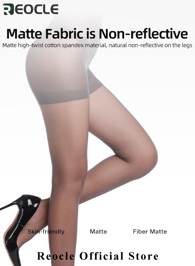 REOCLE Women's Pantyhose Control Top Pantyhose with Reinforced Toes & Anti-snagging Ultra-thin Breathable Pantyhose - Image 2