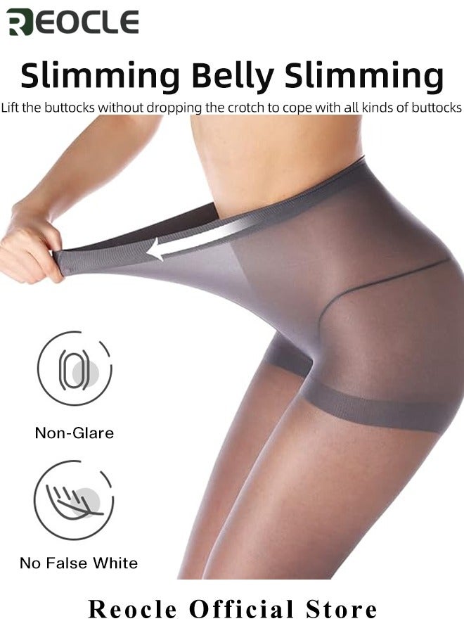 REOCLE Women's Pantyhose Control Top Pantyhose with Reinforced Toes & Anti-snagging Ultra-thin Breathable Pantyhose - Image 3