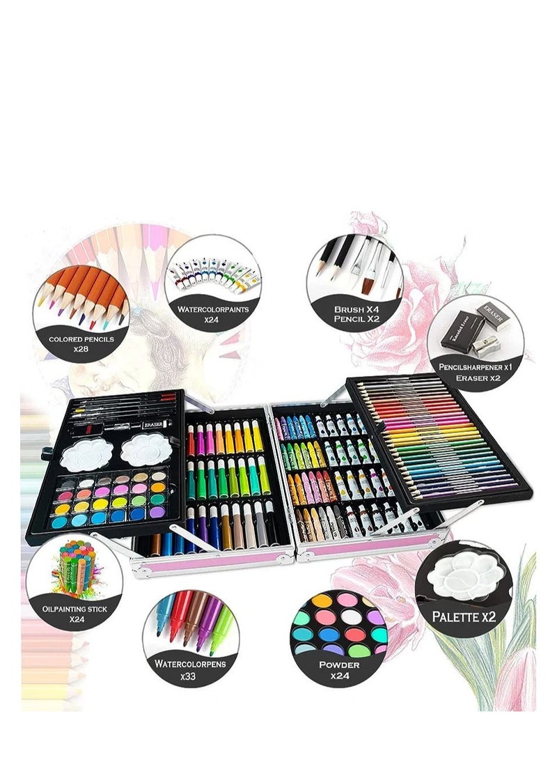 شنطه الوان معدن يوني كورن 145 قطعه مكونه من دورين - Image 2