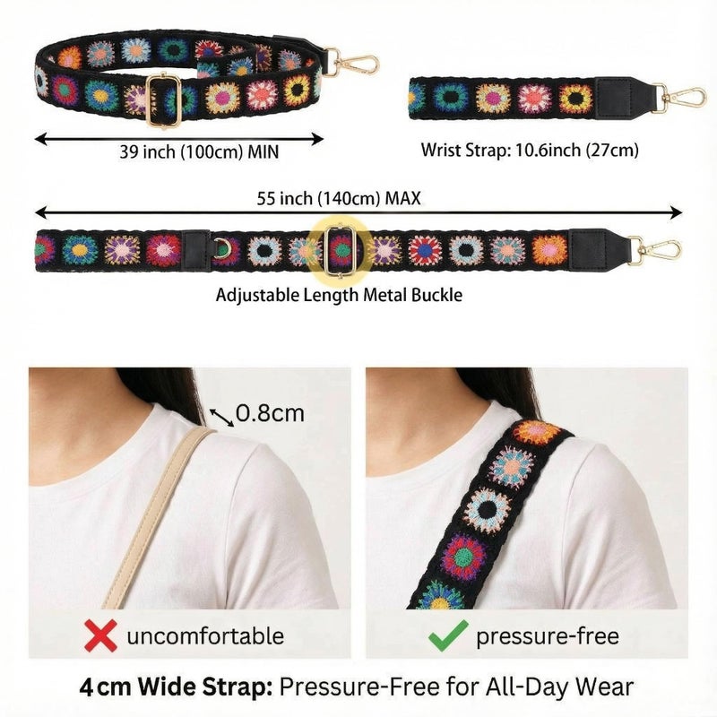 SCINYMC Phone Lanyard Crossbody with Zipper Pouch, Adjustable Phone Strap with Detachable Wallet/Wrist, Holds Multiple Cards & Cash, Clip and Go Strap Women/Teacher Gift for All Phone, Embroidered - Image 3