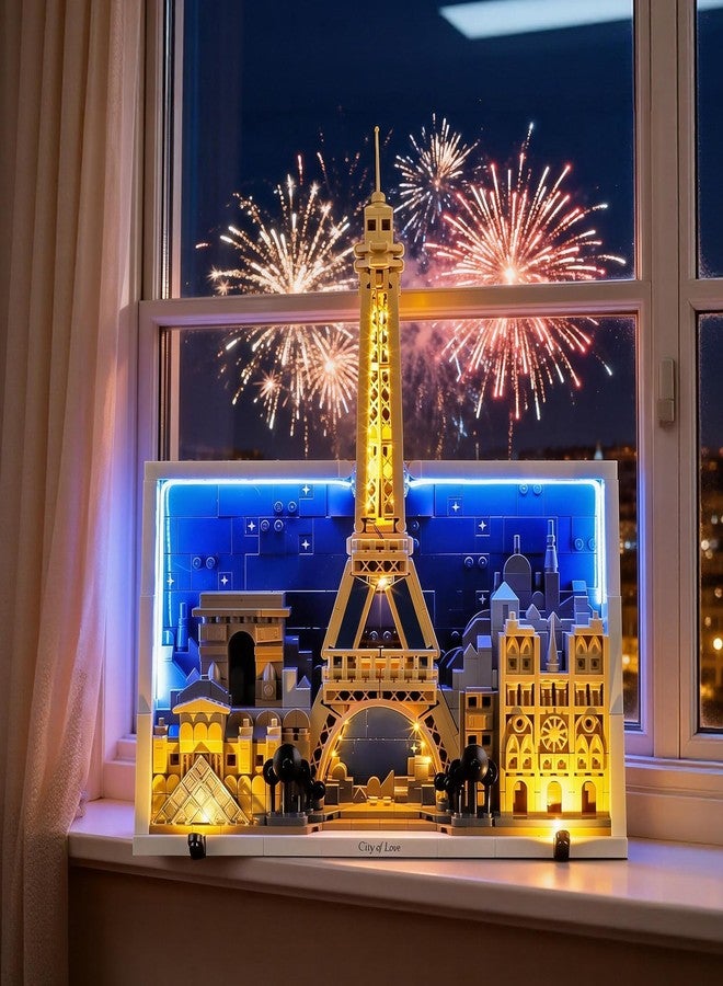 Vaodest مصباح LED من Vaodest لمجموعة Lego Paris City of Love 21064، تصميم وتكوين متوافق مع مجموعة Lego 21064 (مصباح LED فقط، وليس مجموعة مكعبات البناء). - Image 1