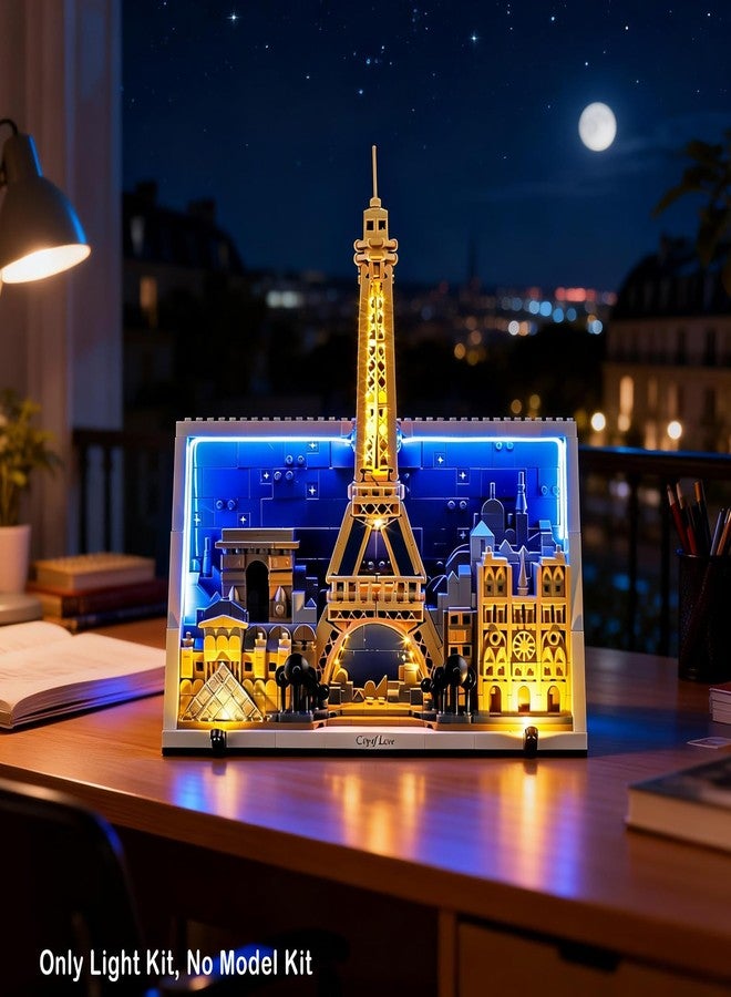 Vaodest مصباح LED من Vaodest لمجموعة Lego Paris City of Love 21064، تصميم وتكوين متوافق مع مجموعة Lego 21064 (مصباح LED فقط، وليس مجموعة مكعبات البناء). - Image 5