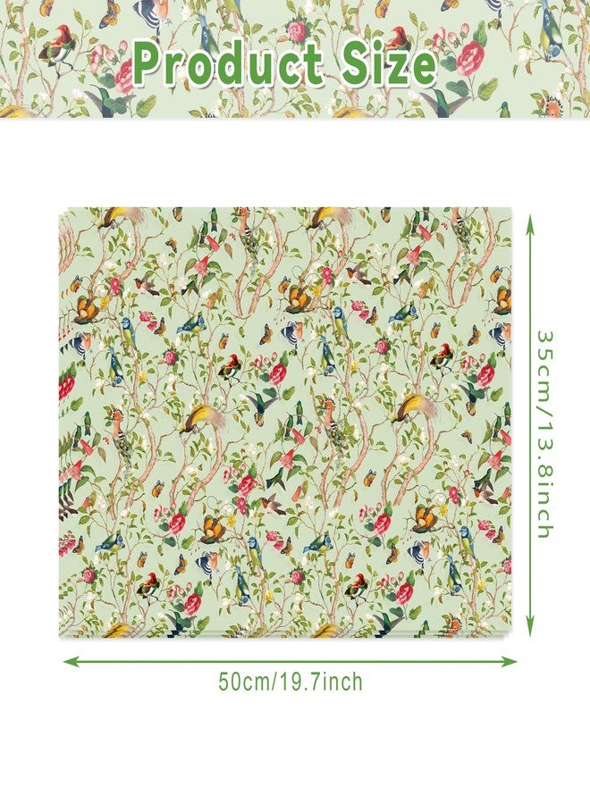 MOZUI 50 Sheets Vintage Bird Flower Tissue Paper, Watercolor Bird Flower Wrapping Papers with Romantic Symbolic Patterns for Bridal Shower Decor, DIY Gift Boxes, Flower Bouquets, Wine Bottles - 20 x 14 Inch - Image 3