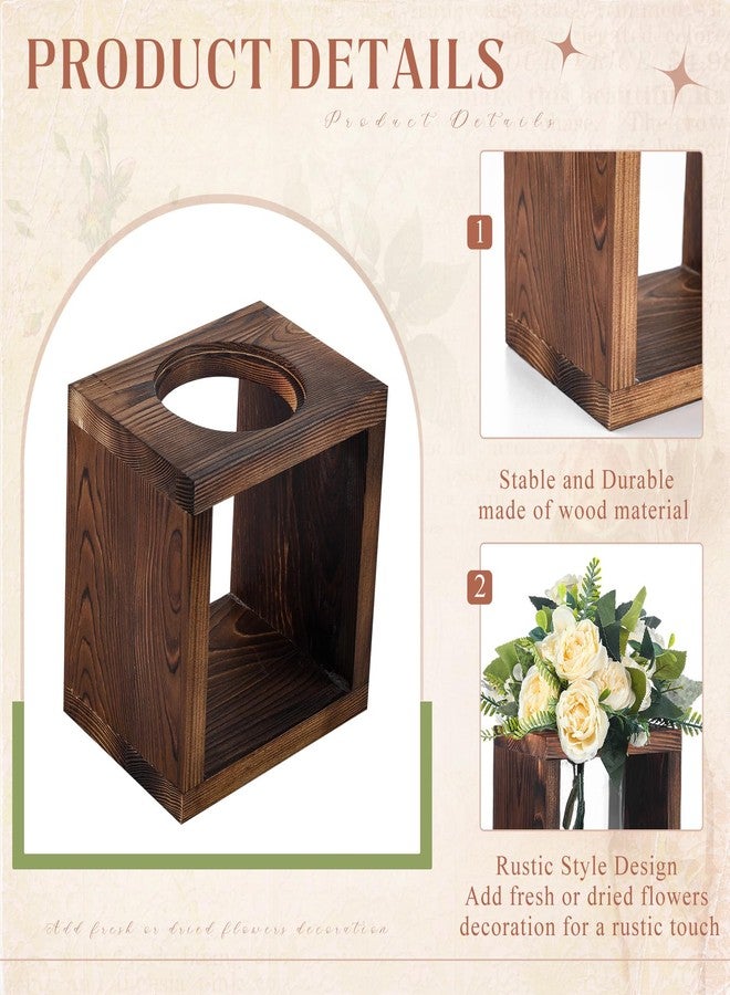 GlikCeil 4 Set Wooden Box for Centerpiece Rustic Wood Propagation Planter Box with Jars Wedding Table Vase Centerpiece Decorations Small Flower Pots Gifts for Windowsill Home Garden Decor - Image 5