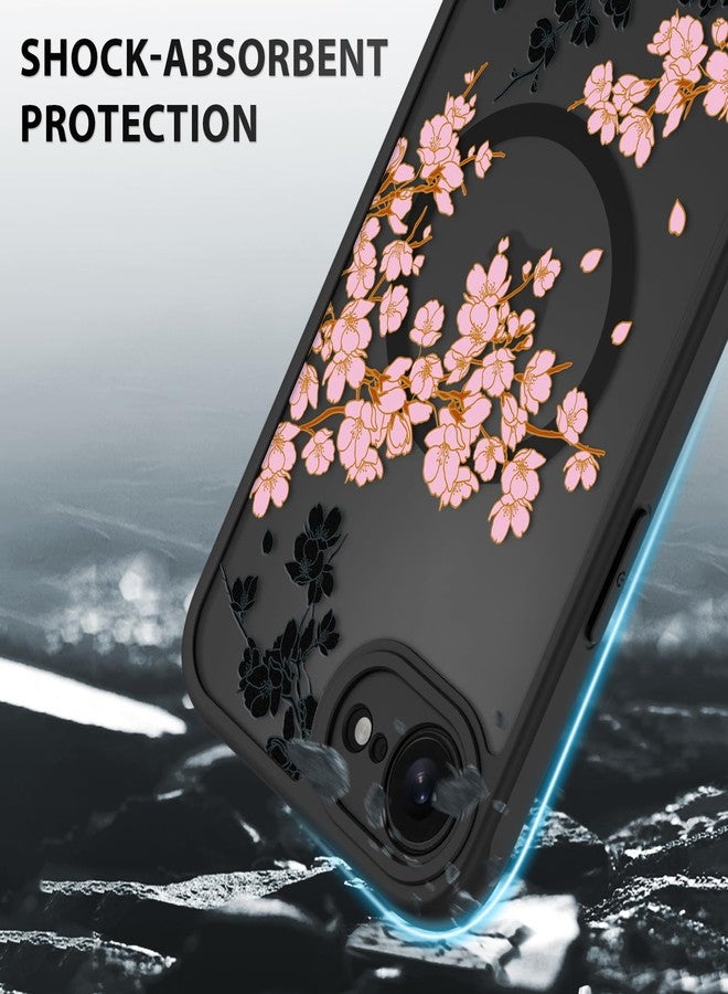 أو أو كيه جراب OOK لهاتف iPhone 16e 2025 (متوافق مع MagSafe) غطاء هاتف بتصميم زهور ناعمة من مادة TPU + صلبة من البولي كربونات، مقاوم للخدش والصدمات، جراب مغناطيسي للنساء - وردي - Image 4