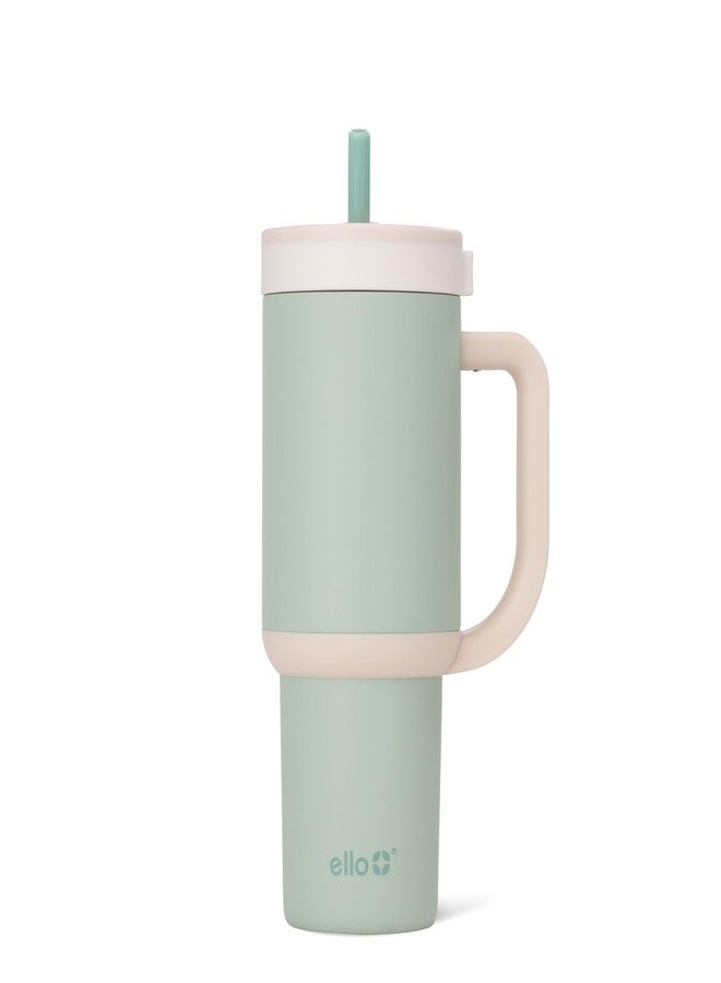 إلو كوب إيلو أواسيس سعة 24 أونصة بمقبض وماصة قابلة للسحب | كوب معزول قابل لإعادة الاستخدام مصنوع من الفولاذ المقاوم للصدأ، مانع للتسرب بنسبة 100%، هدية مثالية للمراهقين والنساء والرجال | يحافظ على البرودة لمدة 24 ساعة، مناسب لحامل الأكواب، بنكهة الفستق - Image 1