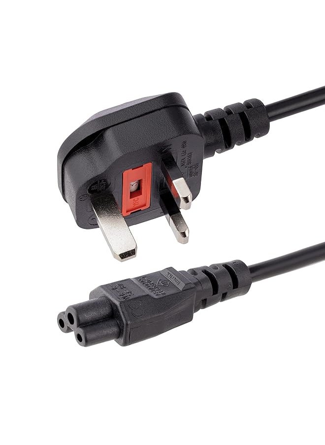 StarTech 3Ft 1M Uk Laptop Power Cable Bs 1363 To C5 Mickey Mouse 2.5A 250V 18Awg Laptop Replacement Cord Printer Cable Uk Laptop Charger Cord Laptop Power Brick Cord Pxtnb3Suk1M 