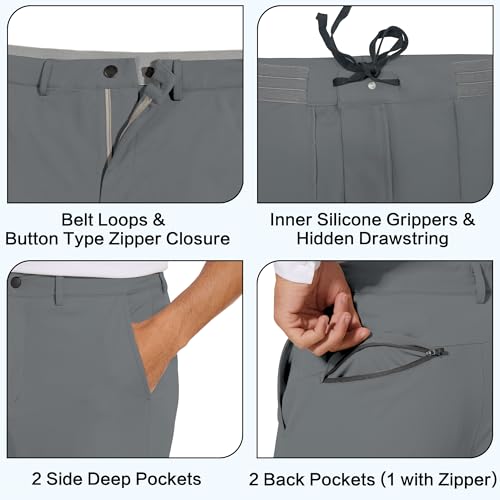JWM Men's Stretch Golf Joggers Pants with Belt Loops - 29" Slim Fit Tapered Casual Business Travel Dress Work Sweatpants - Image 3