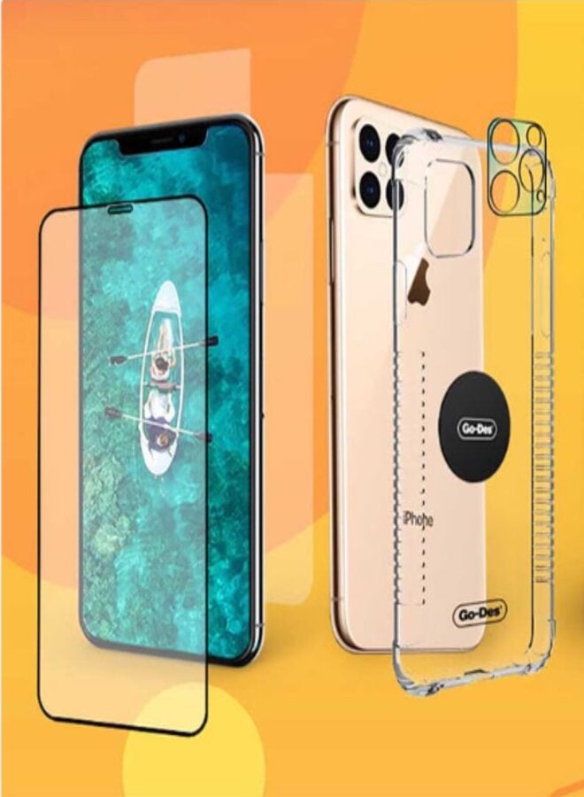 GO-DES 5-In-1 Full Body Shield For iPhone 11 Pro Clear - Image 2