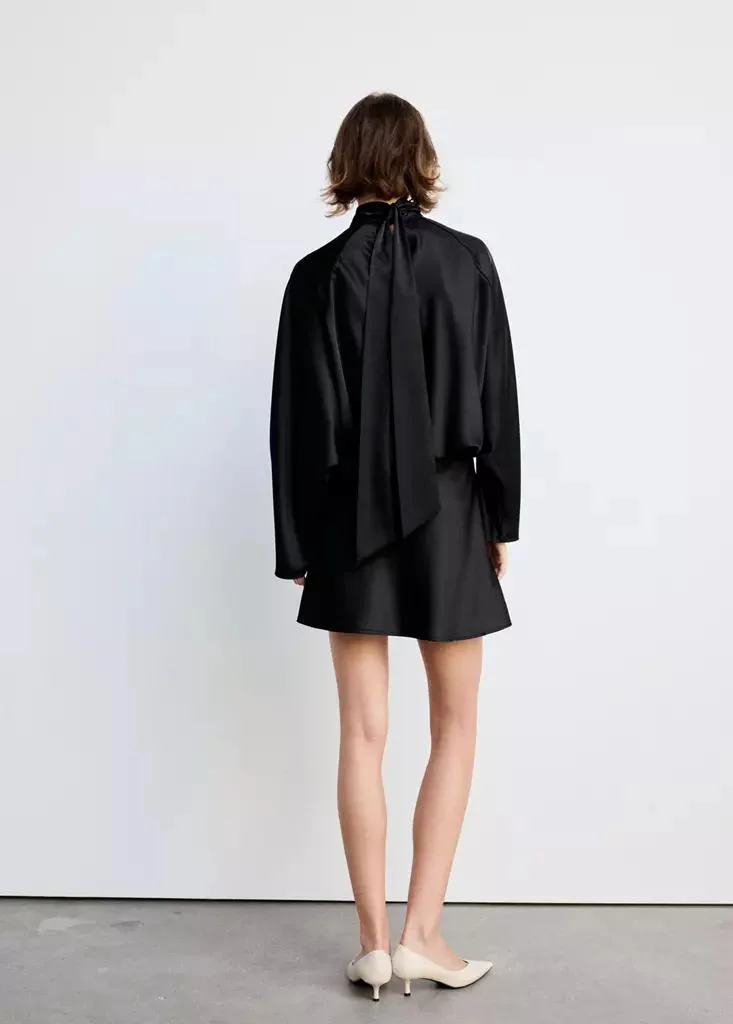 Mango  Satin Dress With Bow for Women | Best Price UAE