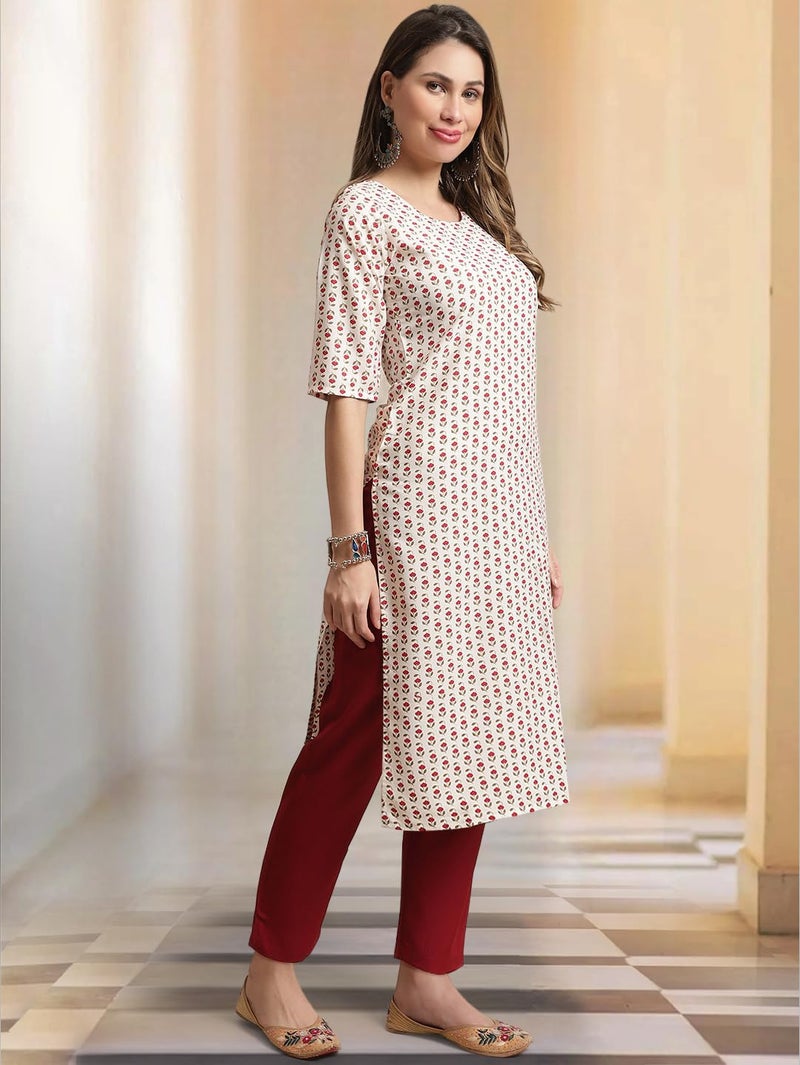 Tee Projekt Printed Crepe Kurti & Pant Set for Women Festival Wear for Women - Image 4
