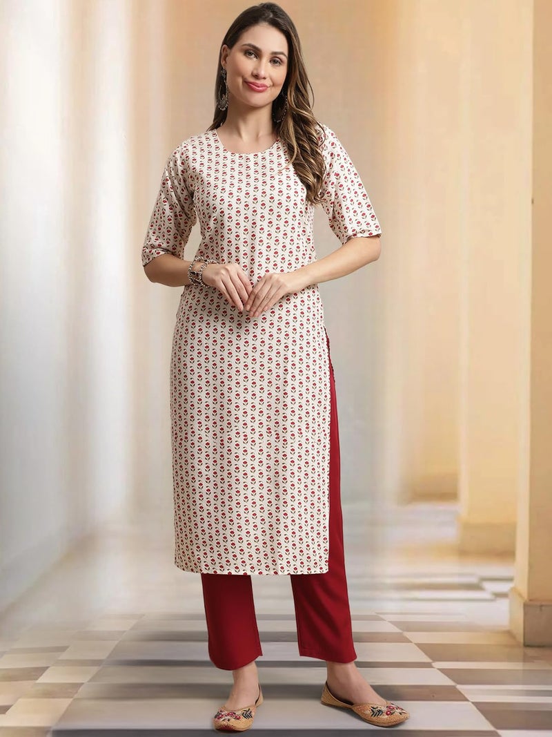 Tee Projekt Printed Crepe Kurti & Pant Set for Women Festival Wear for Women - Image 5
