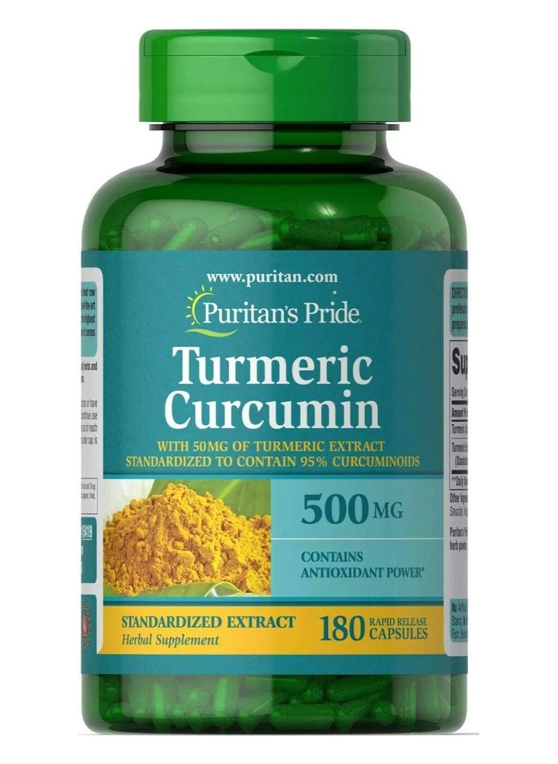 Puritan's Pride - Puritan's Pride Turmeric Curcumin 500 mg-180 Capsules - Image 1