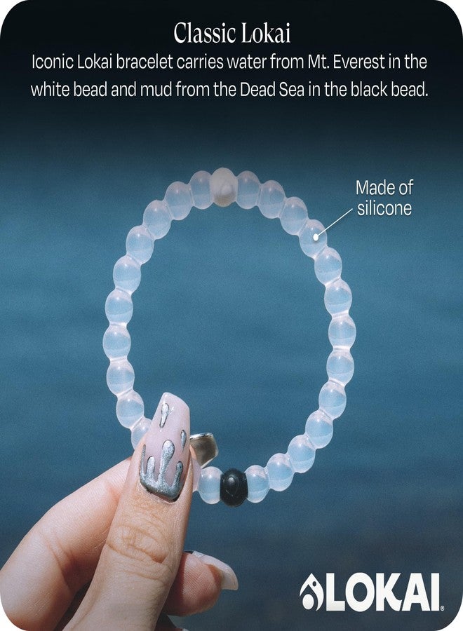 Lokai Beaded Bracelets for Women & Men, Classic Clear Style - Mental Health Awareness Bracelet Encourages Mental Wellness Slides-On for Comfortable Fit - Silicone Stretch Bead Bracelet Jewelry - Image 2