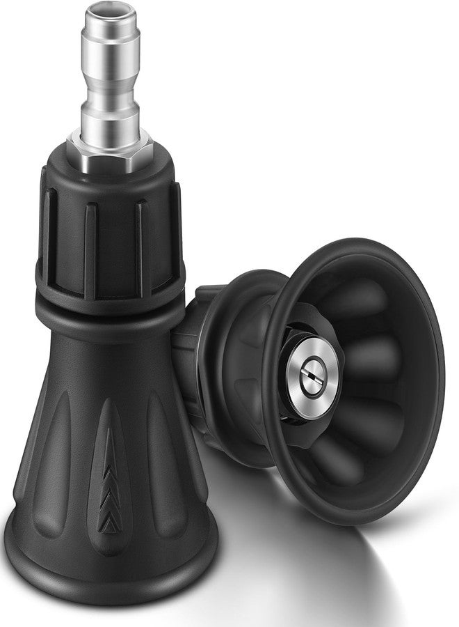 Dreyoo 2 Pack 40 Degree Pressure Washer Nozzle Guard with 4.0 Orifice, Durable Stainless Steel Pressure Washer Nozzle with Rubberized Protecting Guard, 1/4" Quick Connect, High Efficiency Cleaning - Image 1