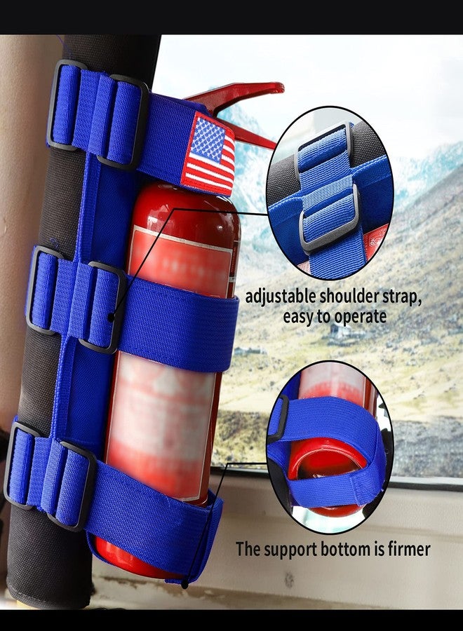 Voodonala Adjustable Roll Bar Fire Extinguisher Mount Holder 3 lb for Jeep Wrangler Unlimited CJ YJ LJ TJ JK JKU JL JLU 4XE,Blue with USA Flag Pattern - Image 5