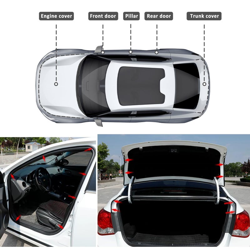Stacool 52.5Ft Car Door Seal,Thickened Rubber Automotive Weather Stripping for Hoods,Trunks,Windows,Universal Soundproof Car Weather Stripping Car Accessories for Most Car,Truck,SUV (52.5Ft) - Image 5