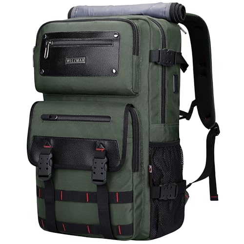 WITZMAN Carry On Travel Backpack for Men Duffle Bags Fit 17 Inch Laptop Airline Approved Laptop Backpack(B685 Army Green) - Image 1