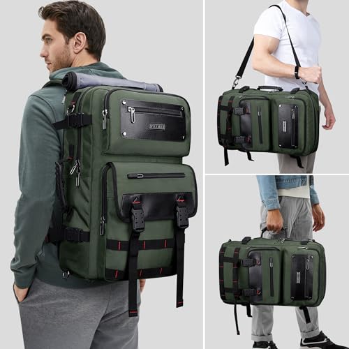 WITZMAN Carry On Travel Backpack for Men Duffle Bags Fit 17 Inch Laptop Airline Approved Laptop Backpack(B685 Army Green) - Image 2