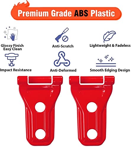 YANWEN Engine Hood Hinge Trim Cover Exterior Decoration Accessories Compatible for 2018-2021 Jeep Wrangler JL JLU Unlimited Sports Sahara Freedom Rubicon,2020-2021 Gladiator JT 2/4 Door (Red 2Pack) - Image 3