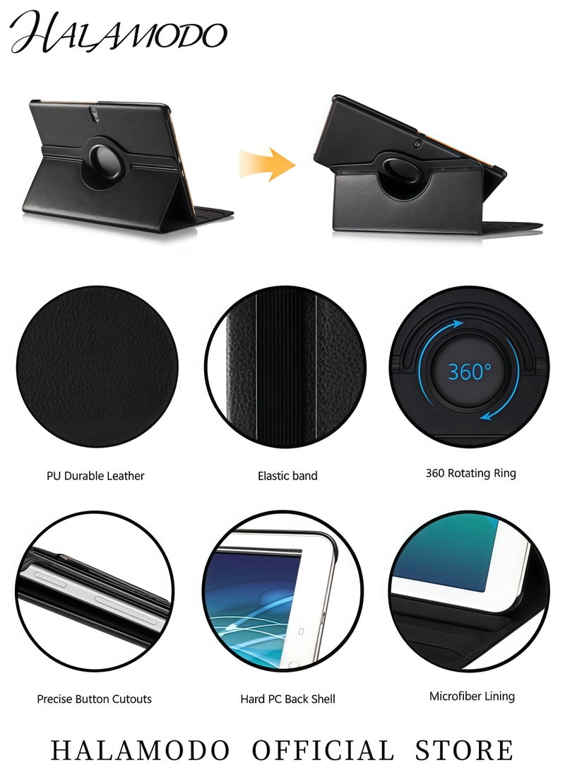 Generic - 360 Degree Rotating Stand Case for Samsung Galaxy Tab S 10.5 (SM-T800/T805) Multi Angle Folio Protective Cover Lightweight PU Leather Case with Auto Sleep/Wake Function - Image 1
