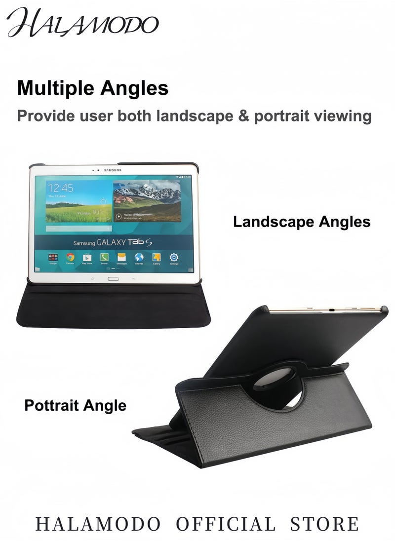 Generic - 360 Degree Rotating Stand Case for Samsung Galaxy Tab S 10.5 (SM-T800/T805) Multi Angle Folio Protective Cover Lightweight PU Leather Case with Auto Sleep/Wake Function - Image 1