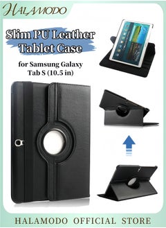 360 Degree Rotating Stand Case for Samsung Galaxy Tab S 10.5 (SM-T800/T805) Multi Angle Folio Protective Cover Lightweight PU Leather Case with Auto Sleep/Wake Function