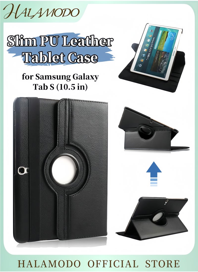 Generic - 360 Degree Rotating Stand Case for Samsung Galaxy Tab S 10.5 (SM-T800/T805) Multi Angle Folio Protective Cover Lightweight PU Leather Case with Auto Sleep/Wake Function - Image 1